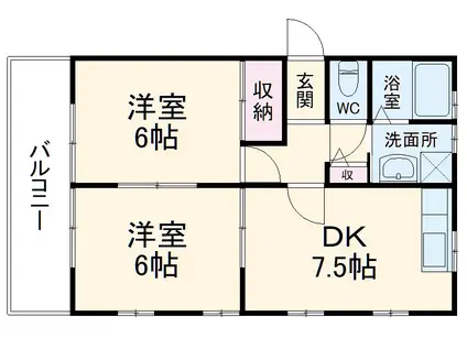 レナード静和(2DK/2階)の間取り写真