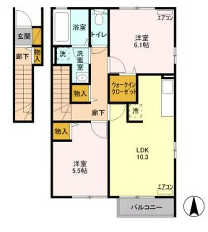 セジュールプレリー 2階階 間取り