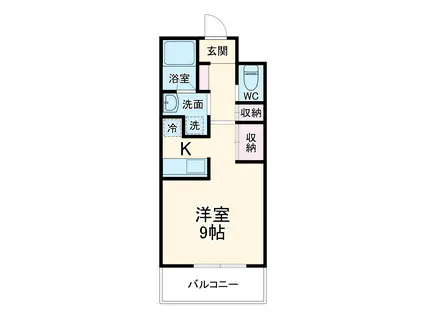 カーサウィッシュ(ワンルーム/1階)の間取り写真