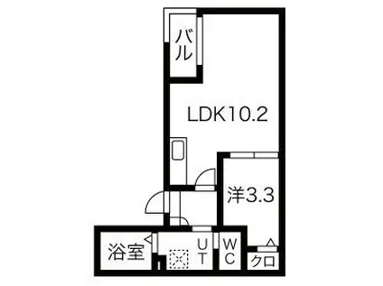 WARREN HIGASHIHARUTA1(1LDK/2階)の間取り写真