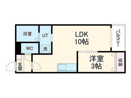 WARREN WAKAMIYAⅡ(1LDK/1階)の間取り写真