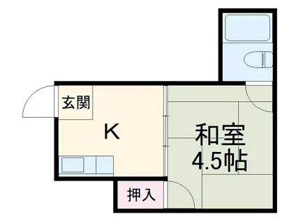 ドミイル安安ビル(1DK/4階)の間取り写真
