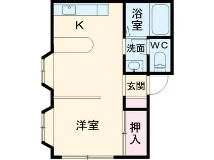 シティハイツ茂呂(1DK/1階)の間取り写真