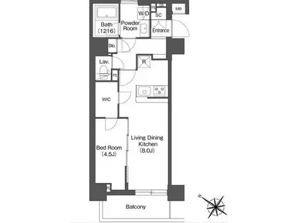 ディームス三ノ輪(1LDK/6階)の間取り写真