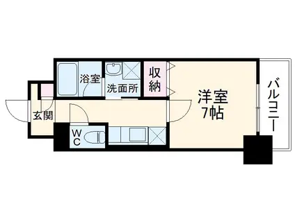 RAFFLE OZONEⅡ -サウス GARDEN-(1K/4階)の間取り写真