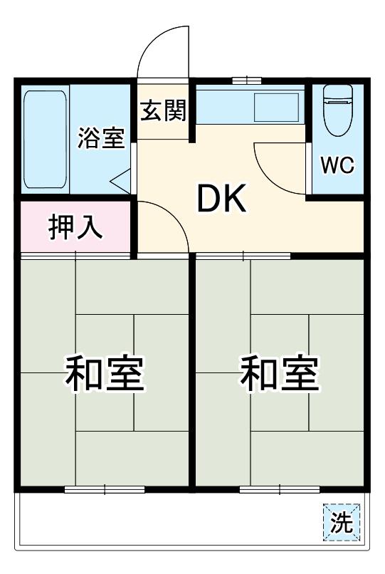 コーポダイボシ(2DK/3階)の間取り写真