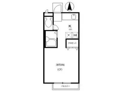 フローレスライフ(1K/2階)の間取り写真