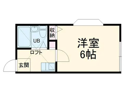 ヒルサイド山手(1K/2階)の間取り写真