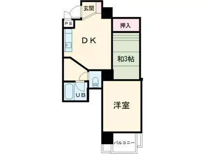 サンシャイン道野(2DK/4階)の間取り写真