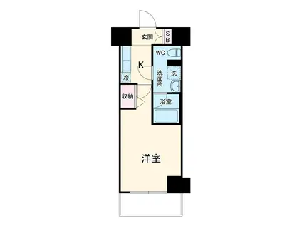 ジェノヴィア阪東橋スカイガーデン(1K/7階)の間取り写真