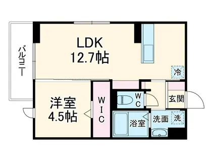 コンフォート西条(1LDK/3階)の間取り写真