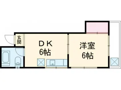 早川ビル(1DK/3階)の間取り写真