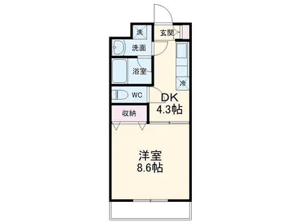 コルテシア(1DK/2階)の間取り写真