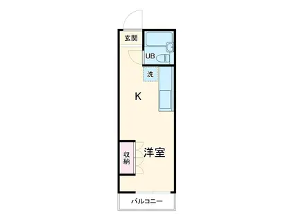 東海道本線 藤沢駅 徒歩10分 5階建 築58年(ワンルーム/4階)の間取り写真