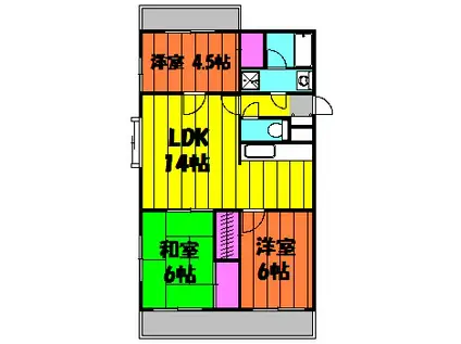 メゾンデュモンテ(3LDK/2階)の間取り写真