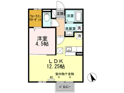 エトワール(1LDK/1階)の間取り写真