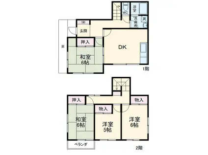 秩父鉄道本線 ひろせ野鳥の森駅 徒歩16分 2階建 築34年(4DK)の間取り写真