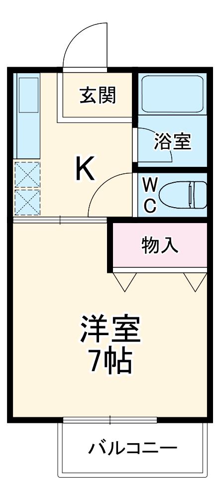 アドニス(1K/1階)の間取り写真