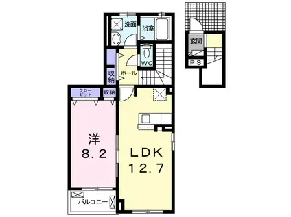 ブランドール樹Ⅲ(1LDK/2階)の間取り写真