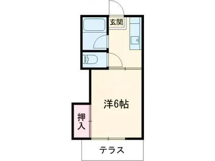 センターコート(1K/2階)の間取り写真