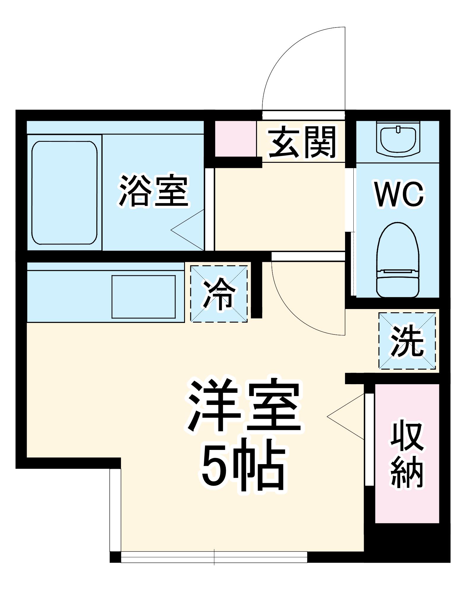 クレストコート元住吉Ⅱ(ワンルーム/1階)の間取り写真