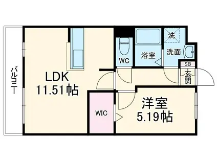 ノース・リーブラ(1LDK/4階)の間取り写真