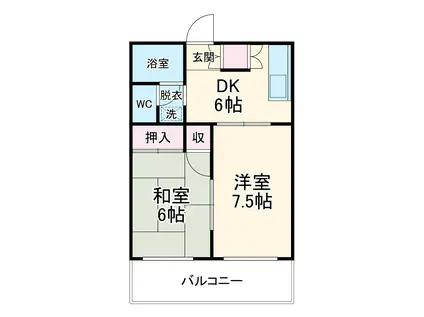 エトワール(2DK/2階)の間取り写真