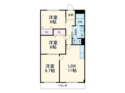 アチーブメント・S・T(3LDK/2階)の間取り写真