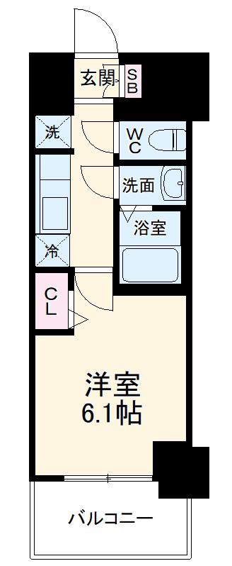 ディアレイシャス浅間町Ⅲ(1K/12階)の間取り写真