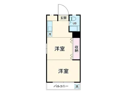 行徳マンション(2K/3階)の間取り写真