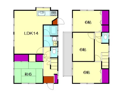 小田急電鉄小田原線 本厚木駅 バス乗車時間：30分 華厳橋バス停で下車 徒歩3分 2階建 築37年(4LDK)の間取り写真
