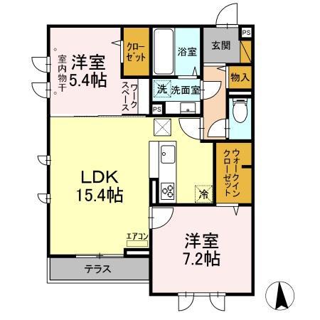 レインパレスSP(2LDK/1階)の間取り写真
