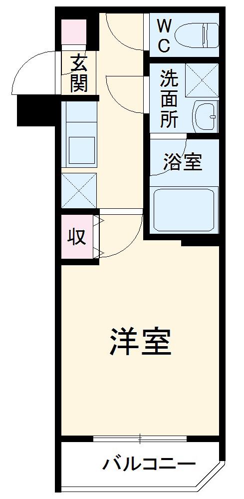 リライア狛江(1K/4階)の間取り写真