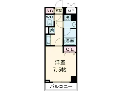 パティーナ綾瀬(1K/4階)の間取り写真