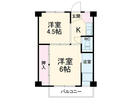 ビレッジハウス仁木 2号棟(2K/2階)の間取り写真