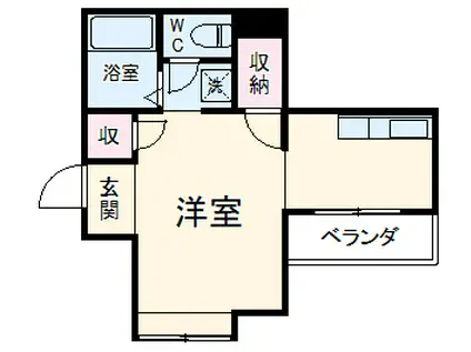 ウエストビレッジ91(1DK/1階)の間取り写真