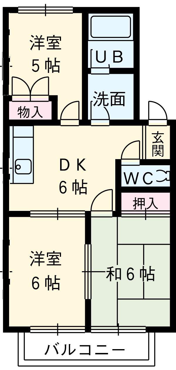 ロイヤルPARTⅢ(3DK/1階)の間取り写真