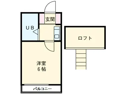 ボヌール絆Ⅱ(1K/2階)の間取り写真
