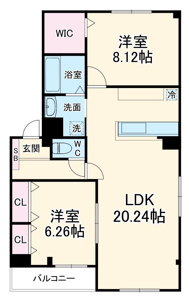 プランドール桜(2LDK/2階)の間取り写真