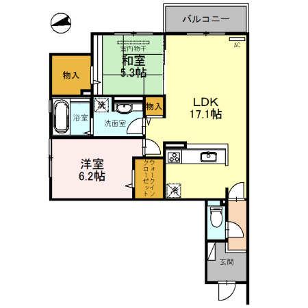ガーデンパレス箕面(2LDK/2階)の間取り写真