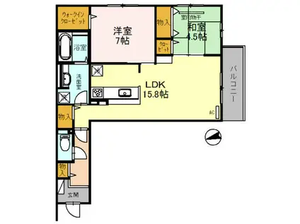 ガーデンパレス箕面(2LDK/2階)の間取り写真