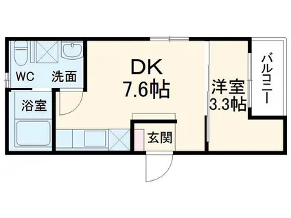 FLEUVE B(1DK/3階)の間取り写真