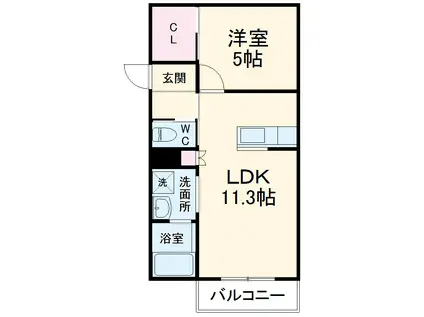 CHATEAU RAFFINEⅡ(1LDK/3階)の間取り写真