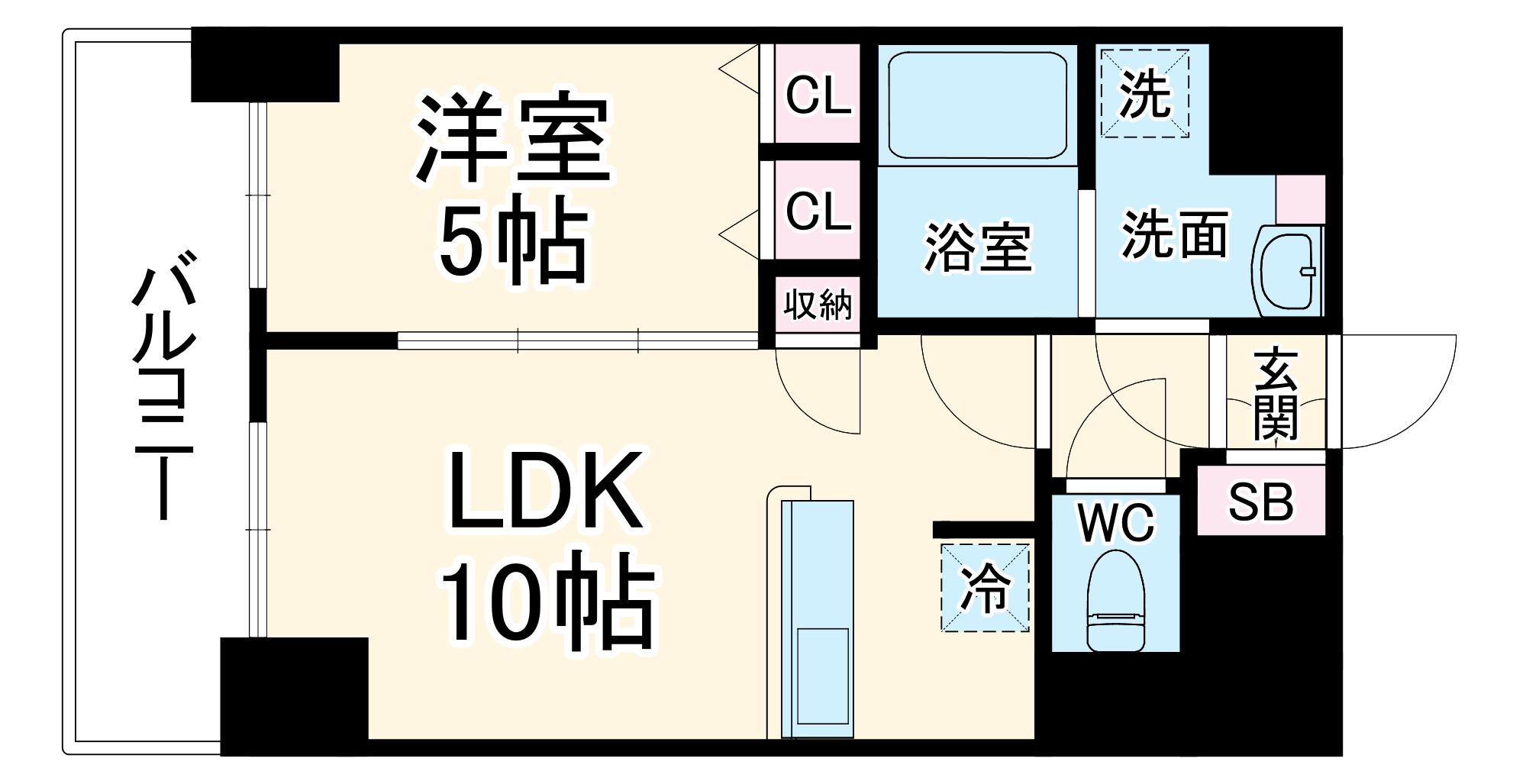 CAVANA梅田北(1LDK/9階)の間取り写真