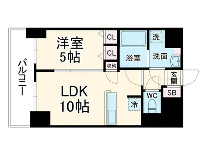 CAVANA梅田北(1LDK/12階)の間取り写真
