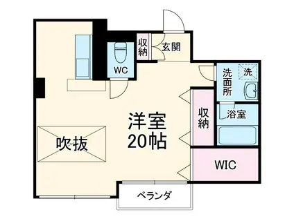 リバープレイス 梅田北(ワンルーム/6階)の間取り写真