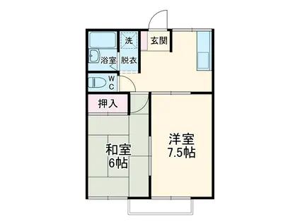 ハミング本田(2DK/2階)の間取り写真