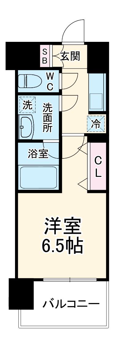 セイワパレス梅田茶屋町(1K/4階)の間取り写真