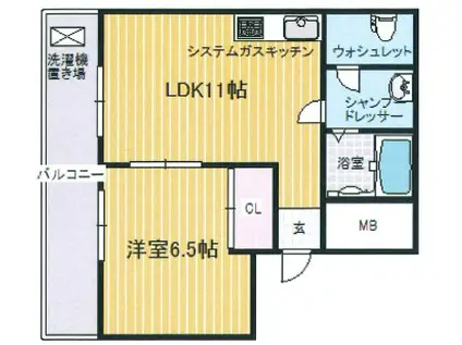 新大阪スターハイツ(1LDK/10階)の間取り写真