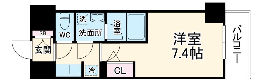 ファーストフィオーレ東梅田(1K/6階)の間取り写真